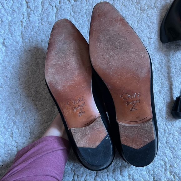 Vintage Foti Handcrafted Black Suede Slip-On Oxfords - Size 13 main image 5